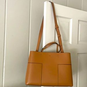 Tory Burch pristine tote cross-body, 14 x 10.5”